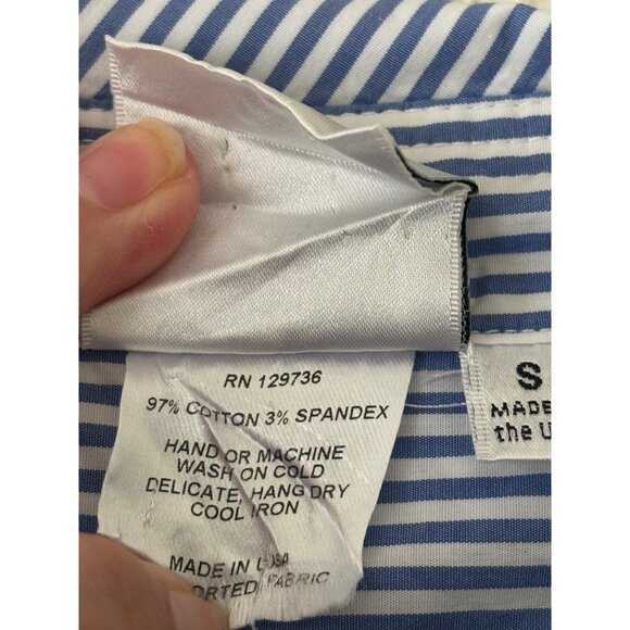 Finley Skipper Striped Blue White Nautical Poplin Top - Picture 5 of 13